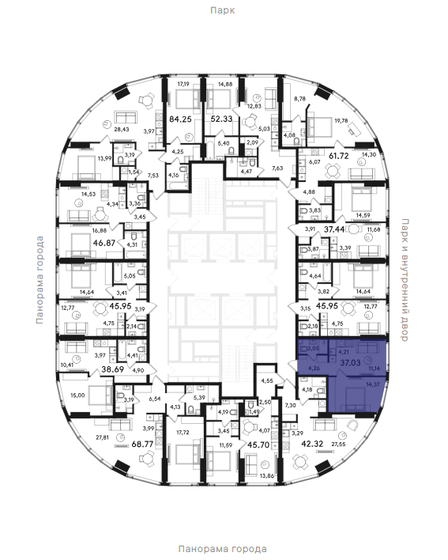 42,6 м², 1-комнатные апартаменты 9 700 000 ₽ - изображение 104