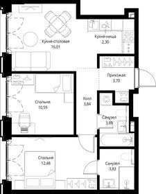 Квартира 56,6 м², 2-комнатная - изображение 2