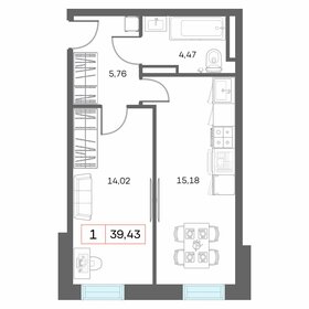 Квартира 39,4 м², 1-комнатная - изображение 1