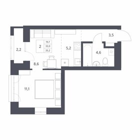 Квартира 33 м², 2-комнатная - изображение 1