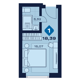 Квартира 18,4 м², 1-комнатные - изображение 1