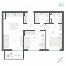 Квартира 58,2 м², 2-комнатная - изображение 2