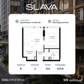 Квартира 43,6 м², 1-комнатная - изображение 1