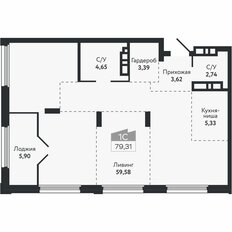 Квартира 79,3 м², студия - изображение 2