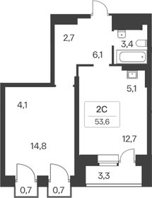 Квартира 54 м², 1-комнатная - изображение 1