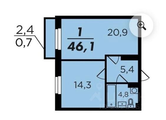 37,1 м², 1-комнатная квартира 3 598 700 ₽ - изображение 23