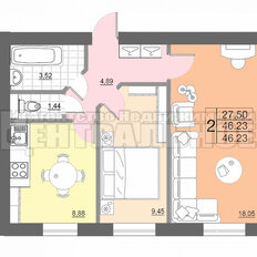 Квартира 46,2 м², 2-комнатная - изображение 1