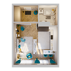 Квартира 33,8 м², 1-комнатная - изображение 4
