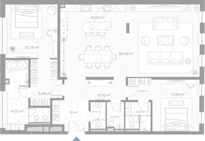 Квартира 165,2 м², 2-комнатная - изображение 2