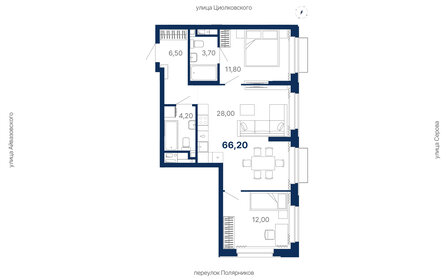 Квартира 66,2 м², 2-комнатная - изображение 1