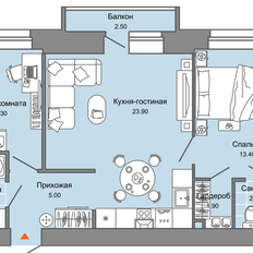 Квартира 62 м², 2-комнатная - изображение 2