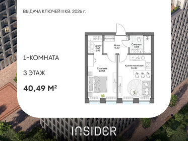 Квартира 40,5 м², 1-комнатные - изображение 1