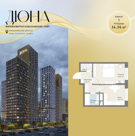 Квартира 34,4 м², 1-комнатная - изображение 1