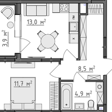 Квартира 40,1 м², 1-комнатная - изображение 2