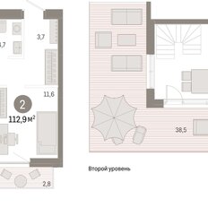 Квартира 112,9 м², 2-комнатная - изображение 3