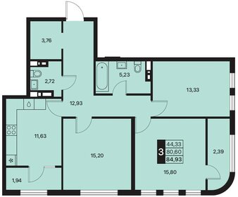Квартира 84,9 м², 3-комнатная - изображение 1