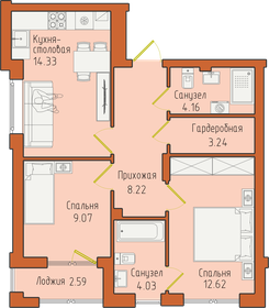 Квартира 58,3 м², 2-комнатная - изображение 1