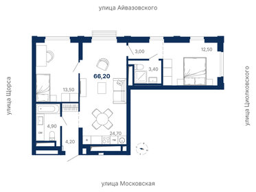 Квартира 66,2 м², 2-комнатная - изображение 1