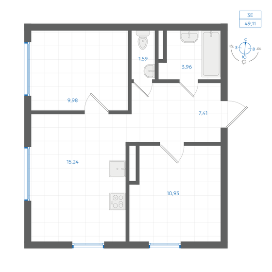49,1 м², 2-комнатная квартира 7 270 000 ₽ - изображение 32