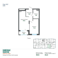Квартира 42,3 м², 1-комнатная - изображение 3