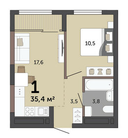 Квартира 35,4 м², 1-комнатная - изображение 2