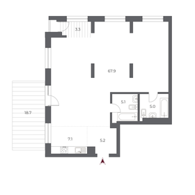 Квартира 112,3 м², студия - изображение 1