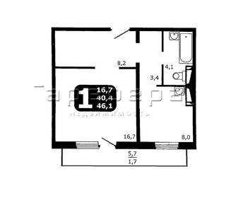 Квартира 40 м², 1-комнатная - изображение 1