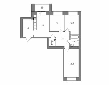 Квартира 75,4 м², 3-комнатная - изображение 2