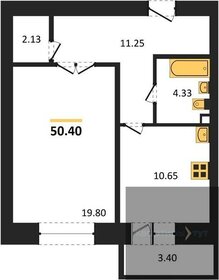 Квартира 50,4 м², 1-комнатная - изображение 1