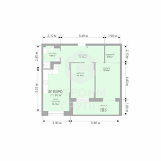 Квартира 71,9 м², 2-комнатная - изображение 2