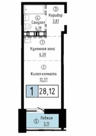 Квартира 27 м², студия - изображение 1
