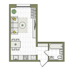 Квартира 26,5 м², студия - изображение 1