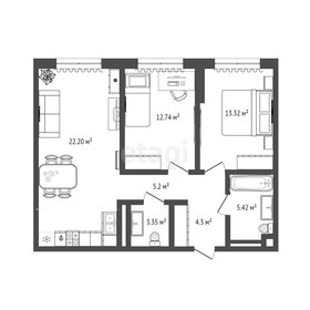 Квартира 69 м², 2-комнатная - изображение 1