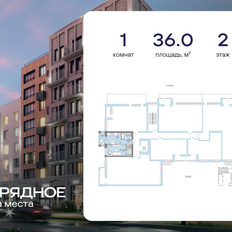 Квартира 36 м², 1-комнатная - изображение 2