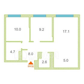 Квартира 56,6 м², 2-комнатная - изображение 1
