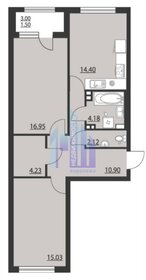 Квартира 69 м², 2-комнатная - изображение 2