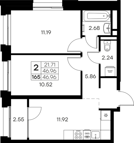 51,8 м², 2-комнатная квартира 5 650 000 ₽ - изображение 96