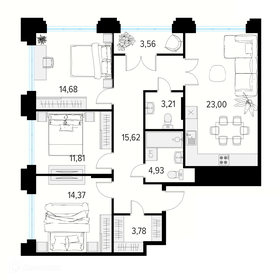 Квартира 93,2 м², 3-комнатная - изображение 1