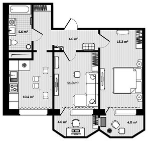 Квартира 52,8 м², 2-комнатная - изображение 1