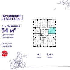 Квартира 34 м², 1-комнатная - изображение 2