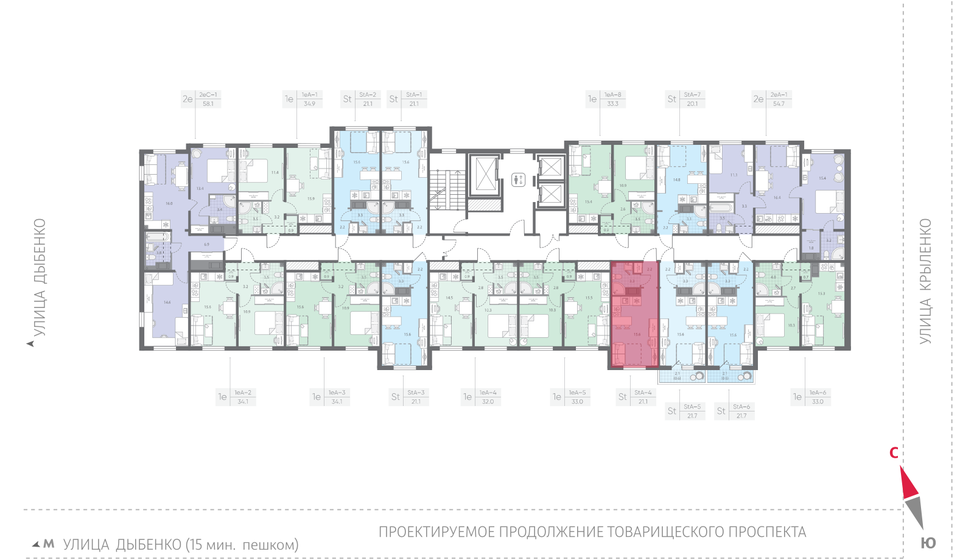 21,1 м², квартира-студия 6 184 410 ₽ - изображение 51