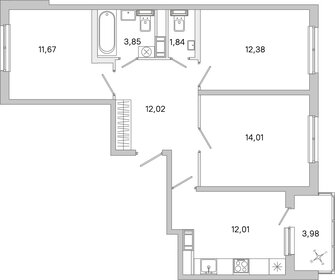 Квартира 69,8 м², 3-комнатная - изображение 1