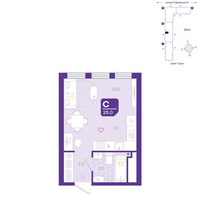 Квартира 25 м², студия - изображение 1