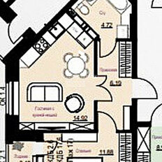Квартира 41,7 м², 1-комнатная - изображение 2