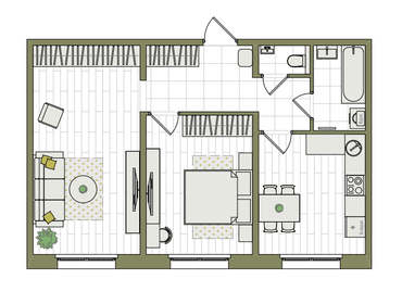 Квартира 56,9 м², 2-комнатная - изображение 1