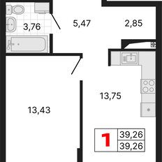 Квартира 39,3 м², 1-комнатная - изображение 3