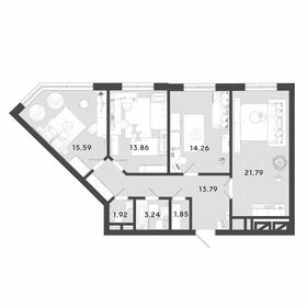 Квартира 86,3 м², 3-комнатная - изображение 1