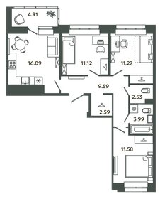 Квартира 71,4 м², 3-комнатная - изображение 1
