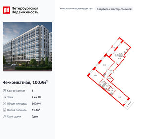 Квартира 100,9 м², 3-комнатная - изображение 1