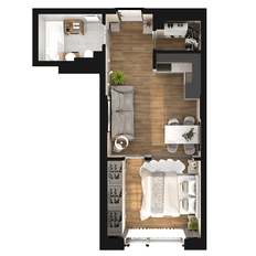 Квартира 35 м², 1-комнатная - изображение 4